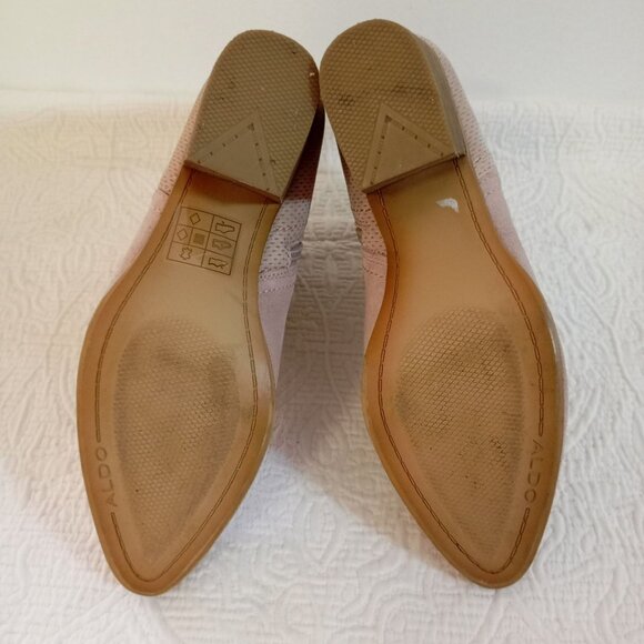 Aldo Womens Ankle Boots Size 7 Pink Suede Block Heel - Picture 7 of 9